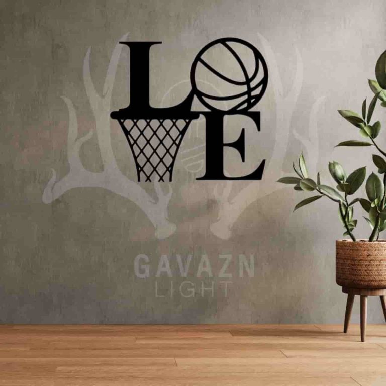 تابلو چوبی عشق بسکتبال