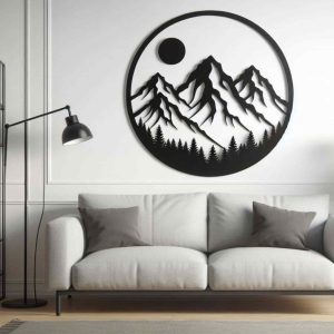 تابلو چوبی طبیعت صبح
