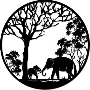 تابلو چوبی فیل