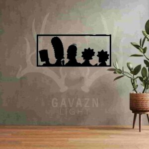 تابلو چوبی خانواده سیمپسون ها