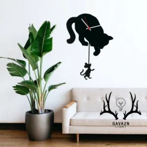 ساعت دیواری طرح موش گربه