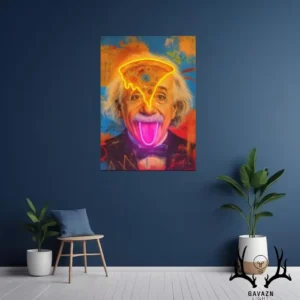 تابلو فتو نئون انتزاعی انیشتین