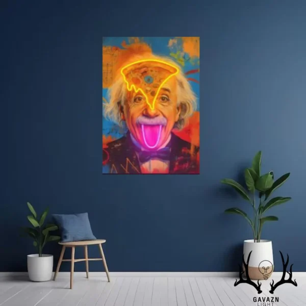 تابلو فتو نئون انتزاعی انیشتین
