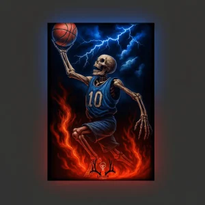 تابلو بک لایت اسکلت بسکتبالیست