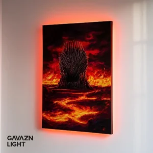 تابلو بک‌ لایت طرح تخت آهنین