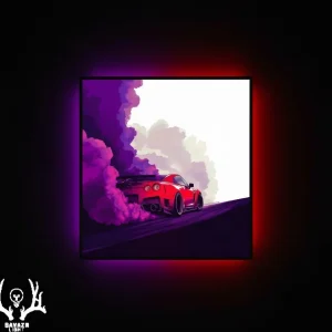 تابلو بک لایت خودرو اسپرت قرمز