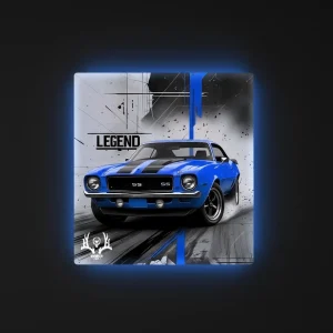 تابلو بک لایت خودرو کلاسیک مسابقه‌ای آبی