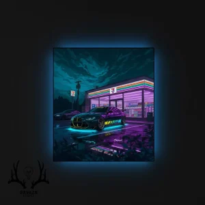 تابلو بک لایت bmw m4 چراغ آبی