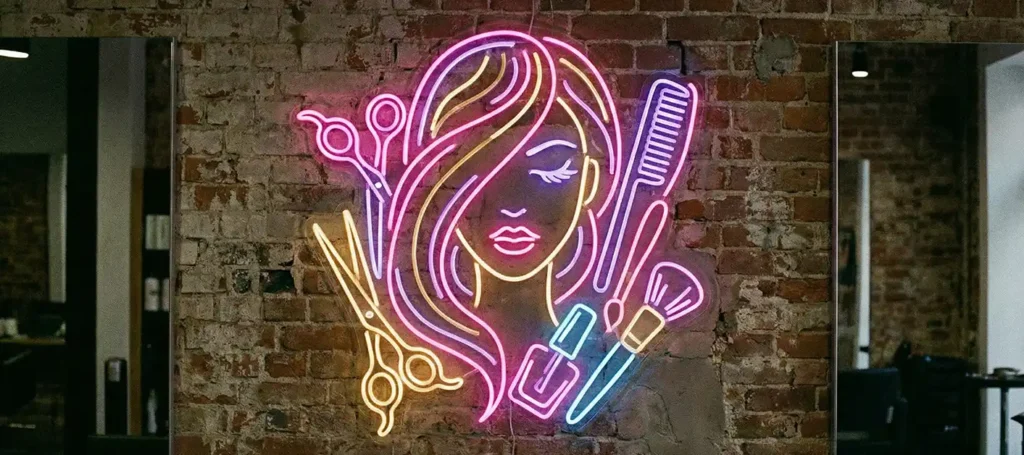 تابلو نئون سالن زیبایی