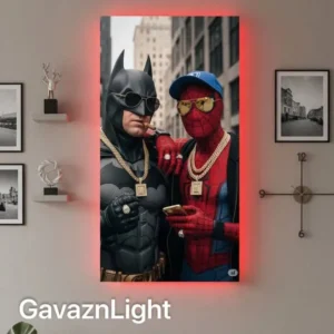 تابلو بک لایت اسپایدرمن و بتمن